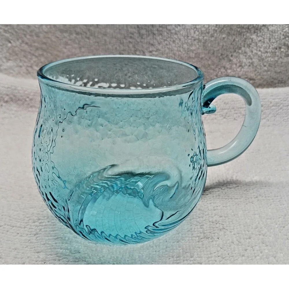 Glass Coffee Or Tea Cup☕️Aqua Glass Vintage Collectable new in origional Box